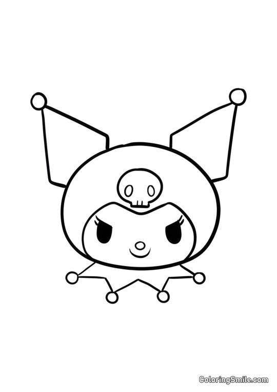 Testa di Kuromi - Pagina da Colorare