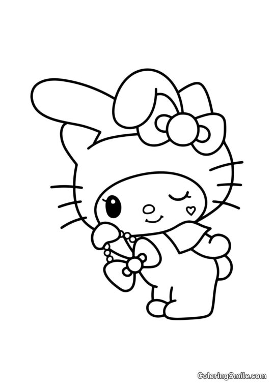 My Melody con bel fiocco - Pagina da Colorare