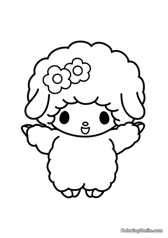 Piano pecora di My Melody - Pagina da Colorare