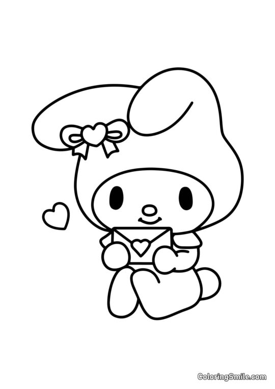 My Melody con busta - Pagina da Colorare