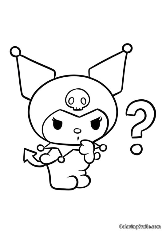 Kuromi confusa - Pagina da Colorare