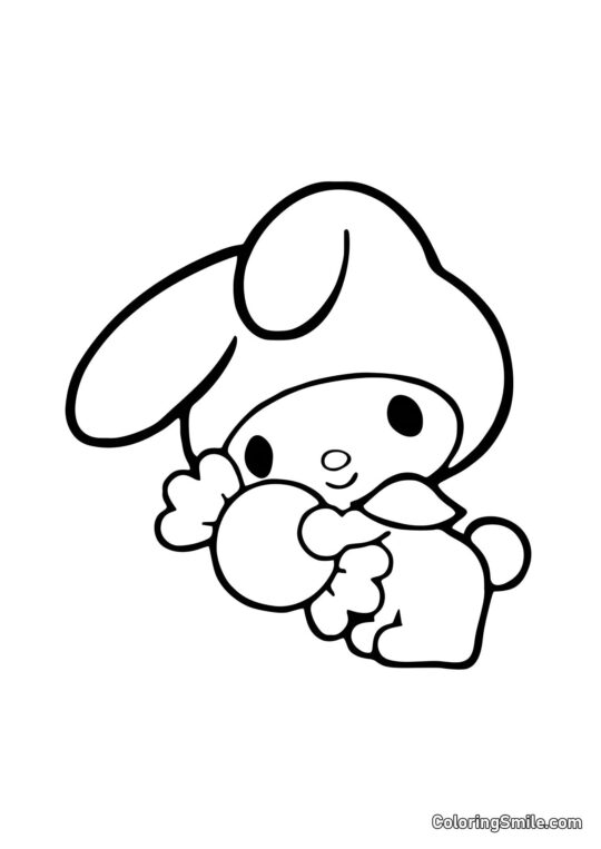 My Melody con grande caramella - Pagina da Colorare