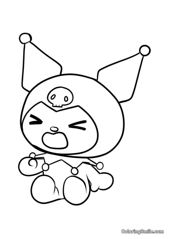 Kuromi che piange - Pagina da Colorare