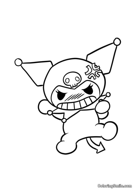 Kuromi arrabbiata - Pagina da Colorare