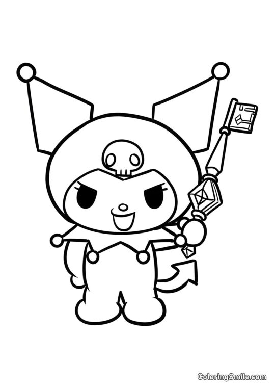 Kuromi e la chiave di Melody - Pagina da Colorare