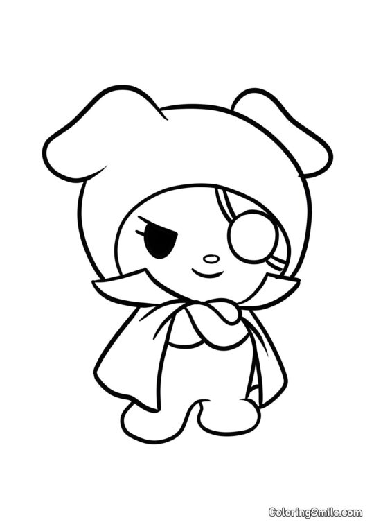 Cane Wanmi dalla gang di Kuromi - Pagina da Colorare