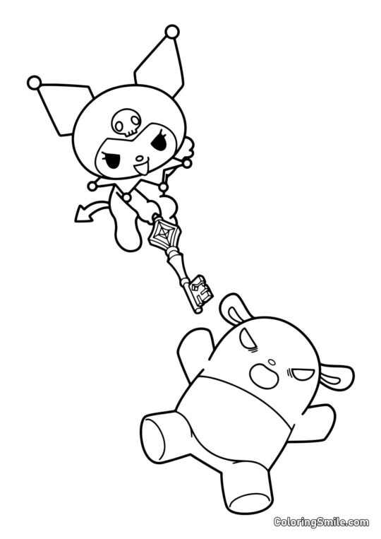 Kuromi e Baku - Pagina da Colorare