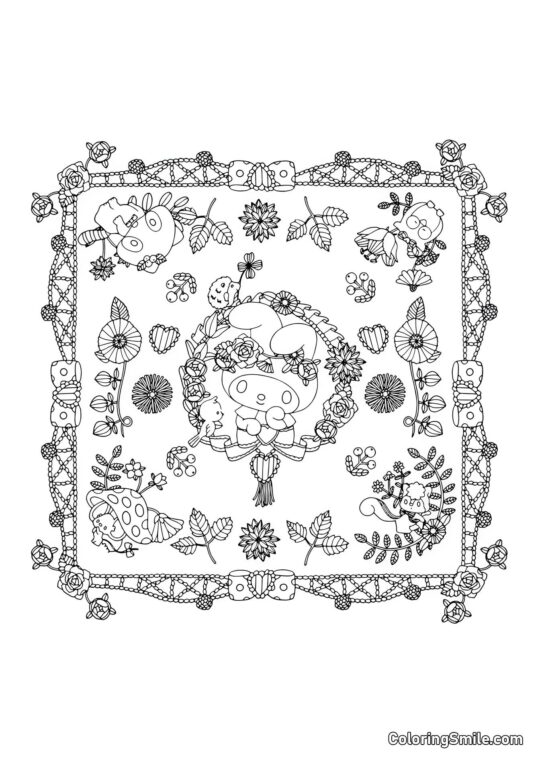 My Melody anti-stress - Pagina da Colorare