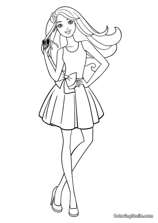 Barbie con occhiali di marca Barbie con occhiali di marca - Pagina da Colorare