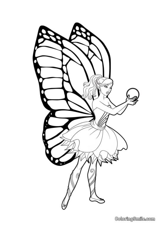 Barbie con ali da fata Barbie con ali da fata - Pagina da Colorare