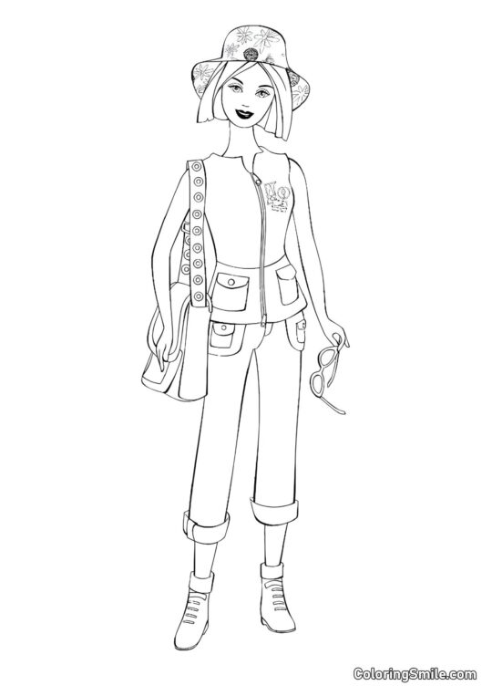 Barbie viaggiatrice Barbie viaggiatrice - Pagina da Colorare