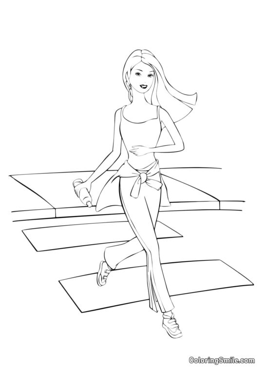 Barbie in corsa Barbie in corsa - Pagina da Colorare
