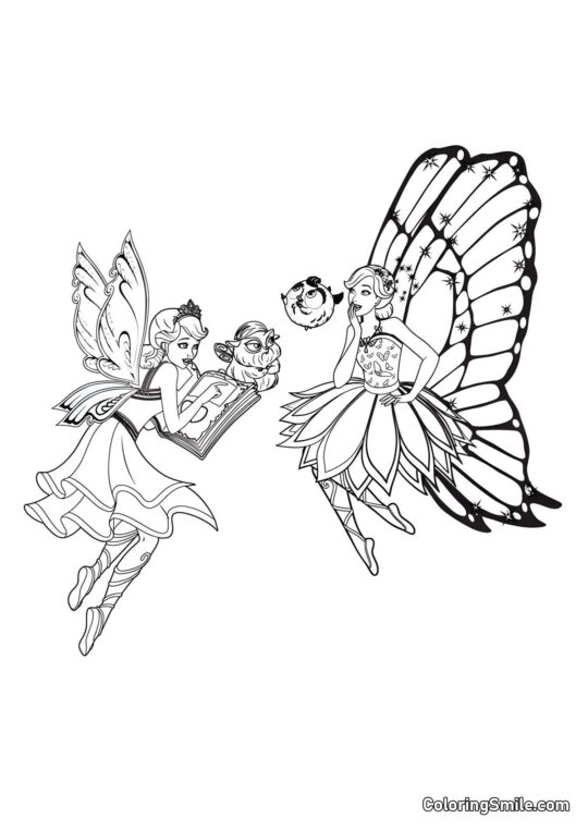 Barbie fate con animali domestici Barbie fate con animali domestici - Pagina da Colorare