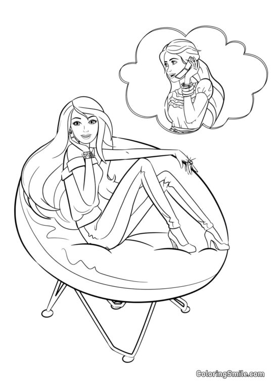 Barbie che parla con un’amica Barbie che parla con un’amica - Pagina da Colorare