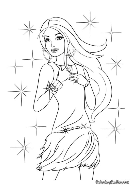 Stelle di Barbie Stelle di Barbie - Pagina da Colorare