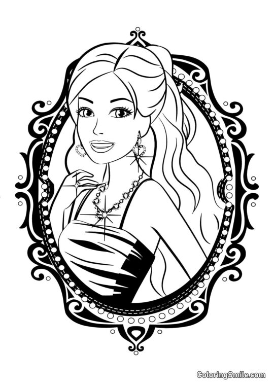 Immagine con Barbie Immagine con Barbie - Pagina da Colorare