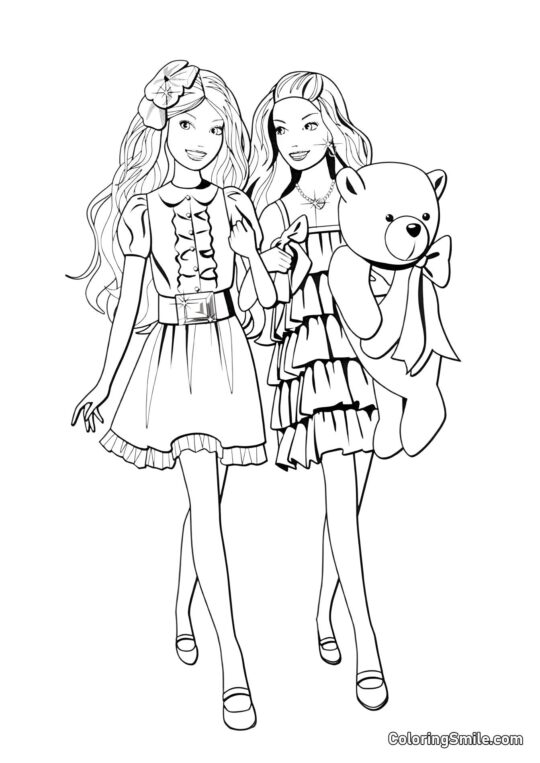 Barbie in un compleanno Barbie in un compleanno - Pagina da Colorare