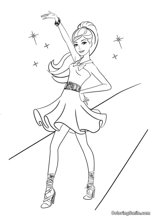 Barbie che si diverte Barbie che si diverte - Pagina da Colorare