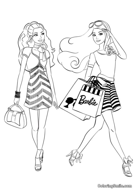 Shopping con Barbie Shopping con Barbie - Pagina da Colorare