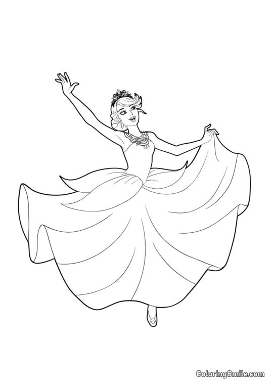 Barbie in un vestito floreale Barbie in un vestito floreale - Pagina da Colorare