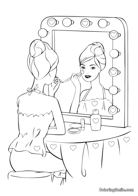 Il tavolo magico di Barbie Il tavolo magico di Barbie - Pagina da Colorare