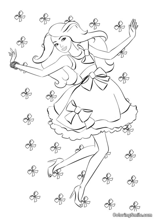 Barbie e fiocchi Barbie e fiocchi - Pagina da Colorare