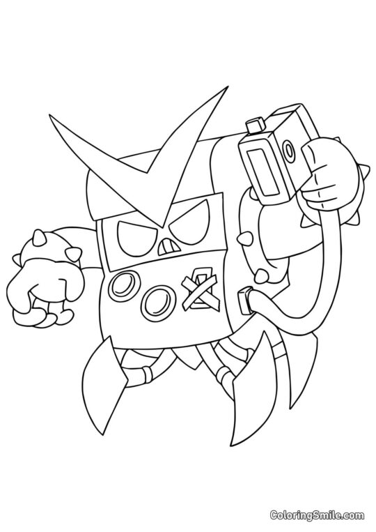 Robot 8-Bit Brawl Stars - Pagina da Colorare