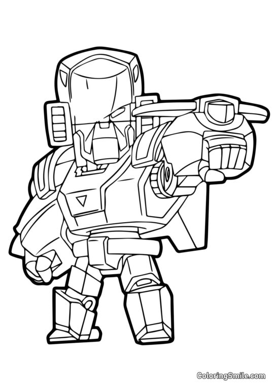 Mecha Bo Brawl Stars - Pagina da Colorare