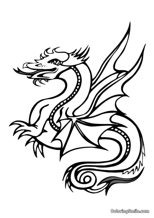 Drago Mitologico - Pagina da Colorare