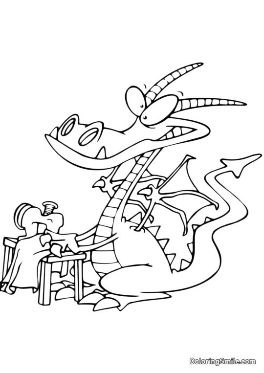 Drago Pratico - Pagina da Colorare