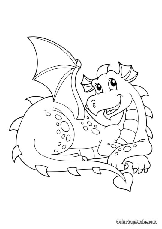 Drago Sognante - Pagina da Colorare