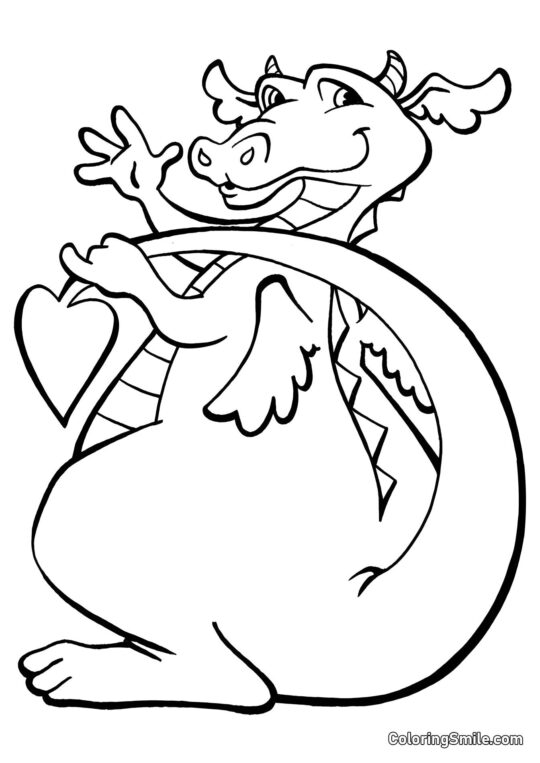 Drago Affettuoso - Pagina da Colorare