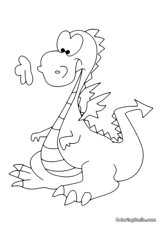 Divertente Drago Baby - Pagina da Colorare