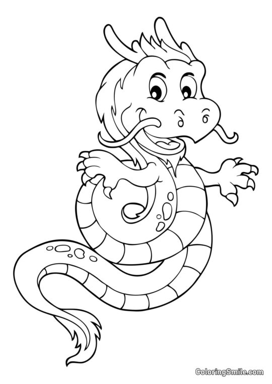 Drago in Stile Cinese - Pagina da Colorare