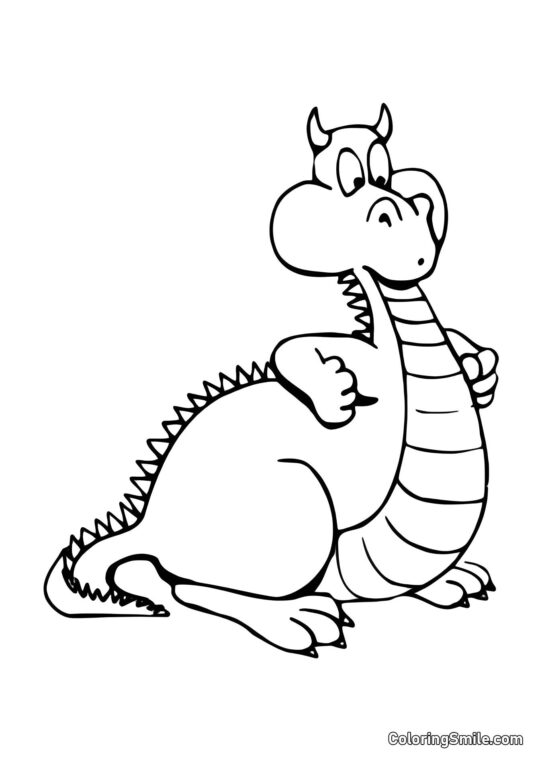 Drago Imbronciato - Pagina da Colorare