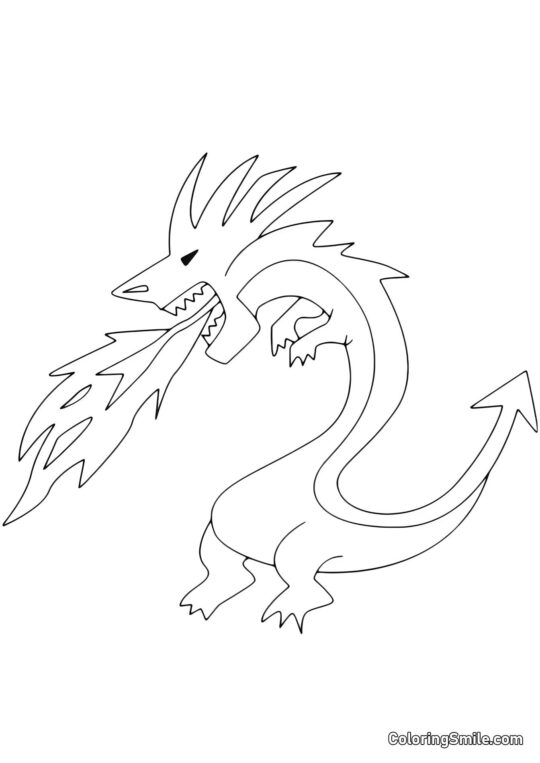 Drago Infuocato - Pagina da Colorare