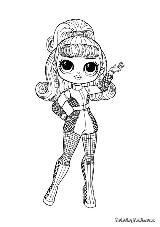LOL OMG Grande Sorella Racer LOL OMG Grande Sorella Racer - Pagina da Colorare