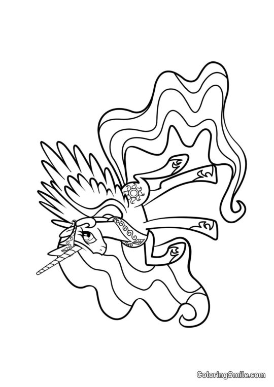Principessa Celestia di My Little Pony Principessa Celestia di My Little Pony - Pagina da Colorare