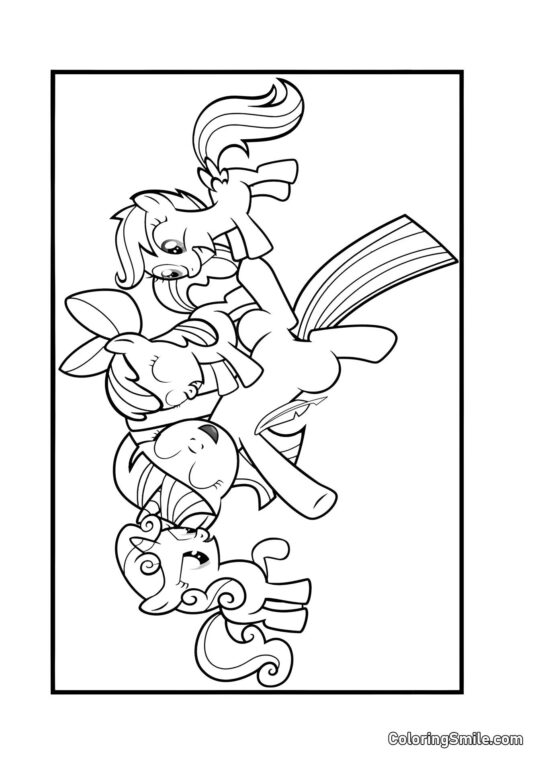 Pony Felici Pony Felici - Pagina da Colorare