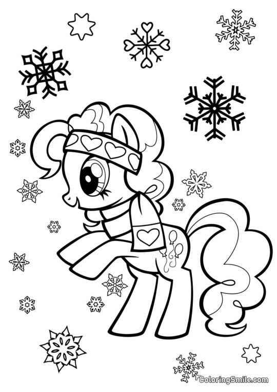 Pinkie Pie e Fiocchi di Neve Pinkie Pie e Fiocchi di Neve - Pagina da Colorare