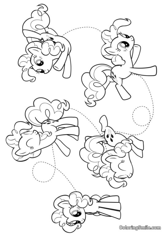 Pinkie Pie e Cinque Pony Pinkie Pie e Cinque Pony - Pagina da Colorare