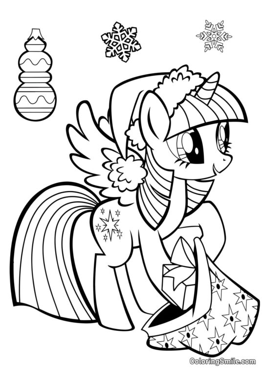 Sparkle con Regali di Capodanno Sparkle con Regali di Capodanno - Pagina da Colorare