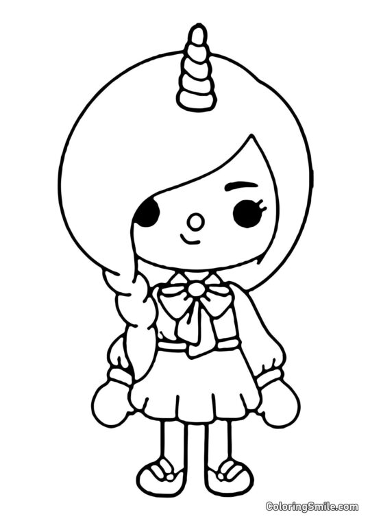 Toca Boca ragazza unicorno - Pagina da Colorare