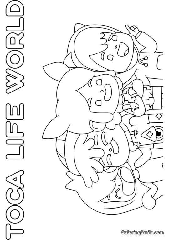 Toca Boca Mondo della Vita - Pagina da Colorare