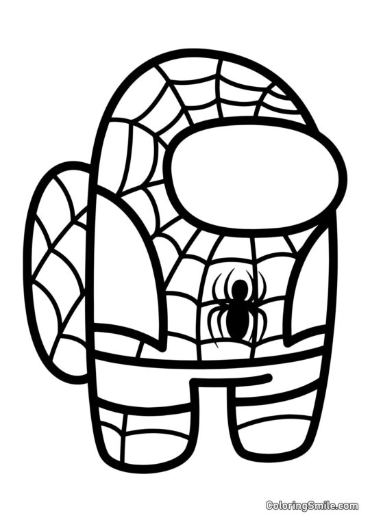 Personaggio di Among Us Spider-Man Personaggio di Among Us Spider-Man - Pagina da Colorare