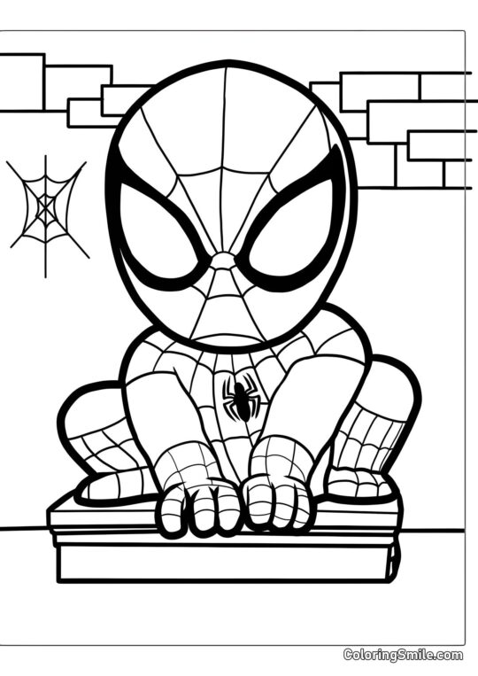 Semplice Spider-Man per bambini Semplice Spider-Man per bambini - Pagina da Colorare
