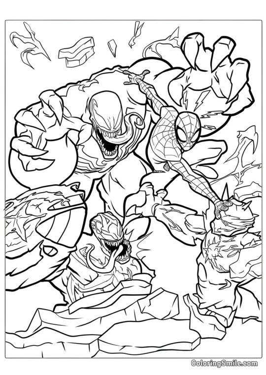 Spider-Man e Venom Spider-Man e Venom - Pagina da Colorare