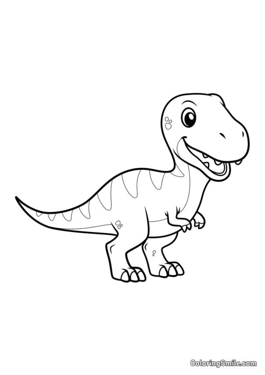 Carino Dinosaurio T-Rex - Pagina da Colorare