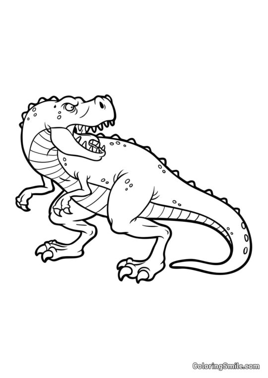 Cartone Tyrannosaurus Ruggente - Pagina da Colorare
