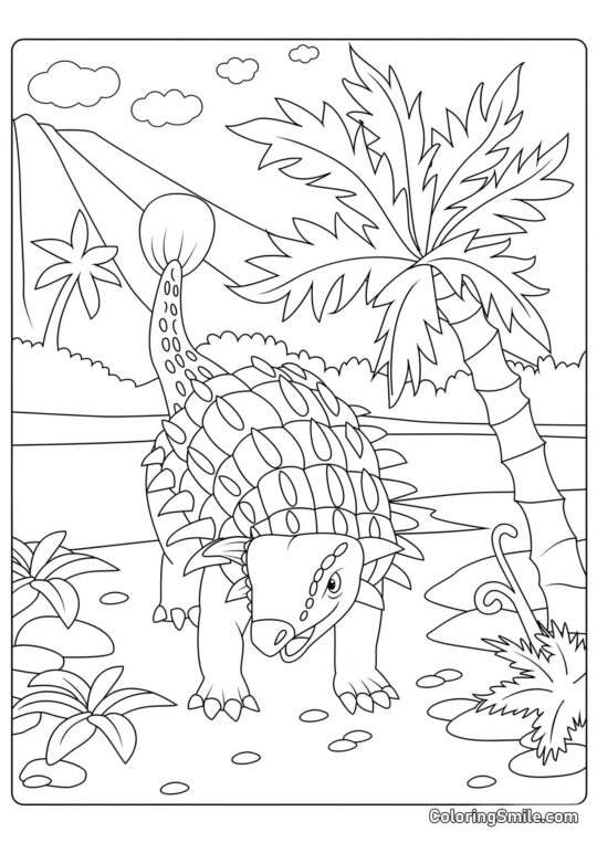 Ankylosaurus Corazzato - Pagina da Colorare